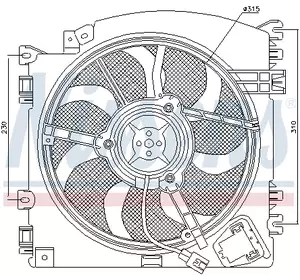 Вентилятор радиатора Renault Clio III, Modus, Twingo II, Wind, Nissan Micra III, Note (пр-во Nissens) NI 85598
