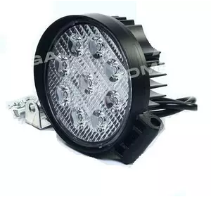 Фара LED круглая 27W, 9 ламп, 110 * 128мм, широкий луч <ДК>