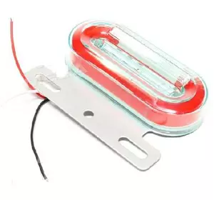 Фонарь габаритный (красный) LED 24V (с поворотом, что бежит, подсветкой борта) (TEMPEST)