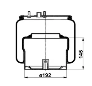 Пневморессора со стаканом (сталь) DAF F75/85/95, CF95 (пр-во Sampa)