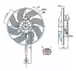 Вентилятор радиатора VW Multivan V, Transporter V, PR 1850-0043