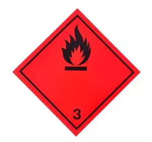 Табличка (наклейка) опасный груз (3-клас легковоспламеняющиеся жидкости) 250Х250 мм (TEMPEST)