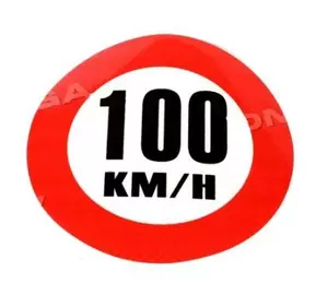 Табличка (наклейка) ограничение скорости (160мм) 100 км. (TEMPEST)
